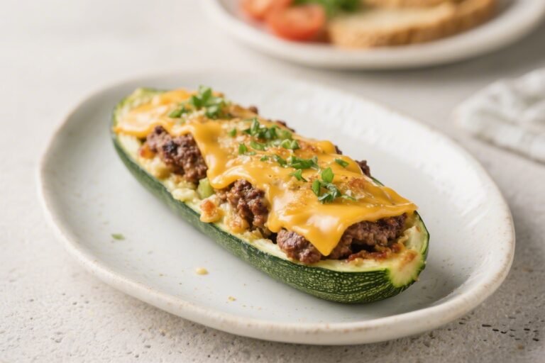 Cheeseburger Stuffed Zucchini Boats – A Fun, Flavor-Packed Weeknight Favorite