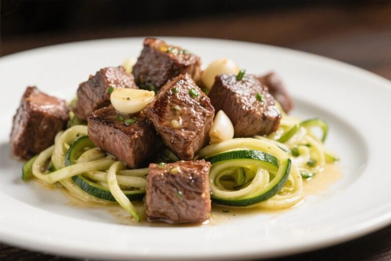 Garlic Butter Steak Bites With Zucchini Noodles – Fast, Flavorful, and Satisfying