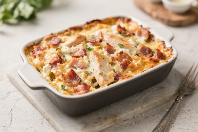 Keto Chicken Bacon Ranch Casserole – A Creamy, Comforting Low-Carb Favorite