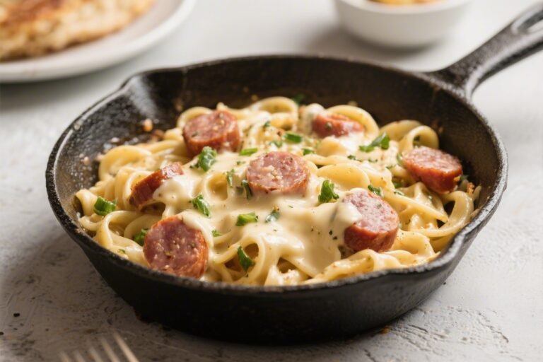 Keto Sausage Alfredo Skillet – Creamy, Comforting, and Low-Carb