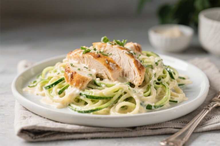 Keto Chicken Alfredo With Zoodles – Creamy, Comforting, and Low-Carb