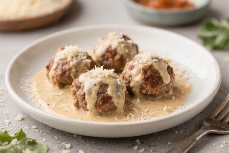 Keto Meatballs in Creamy Parmesan Sauce – Comfort Food With Fewer Carbs