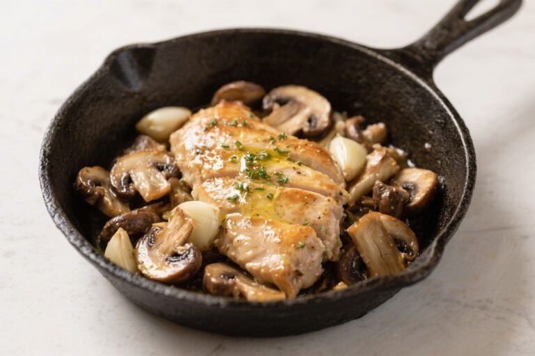 Garlic Butter Chicken and Mushrooms Skillet – Quick, Cozy, and Packed With Flavor