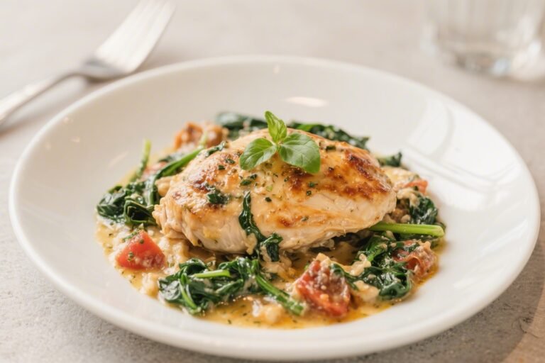Italian Chicken Florentine – Creamy Chicken With Spinach and Garlic
