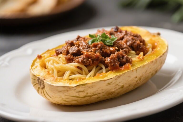 Stuffed Spaghetti Squash With Meat Sauce – A Cozy, Satisfying Dinner