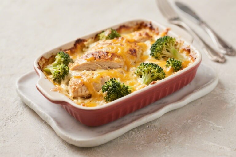 Cheesy Broccoli Chicken Bake – Comforting, Easy, and Family-Friendly