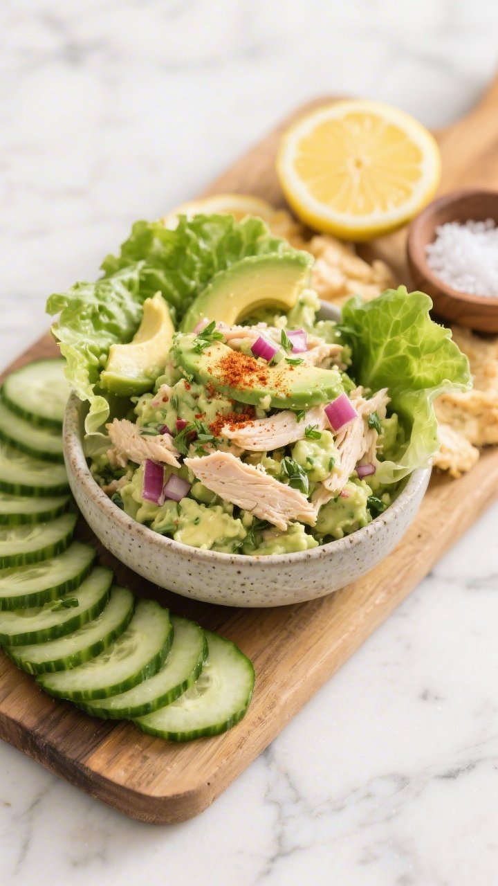 Tasty top-down snack board: Overhead shot of a low-carb grazing platter showcasing the finished chic