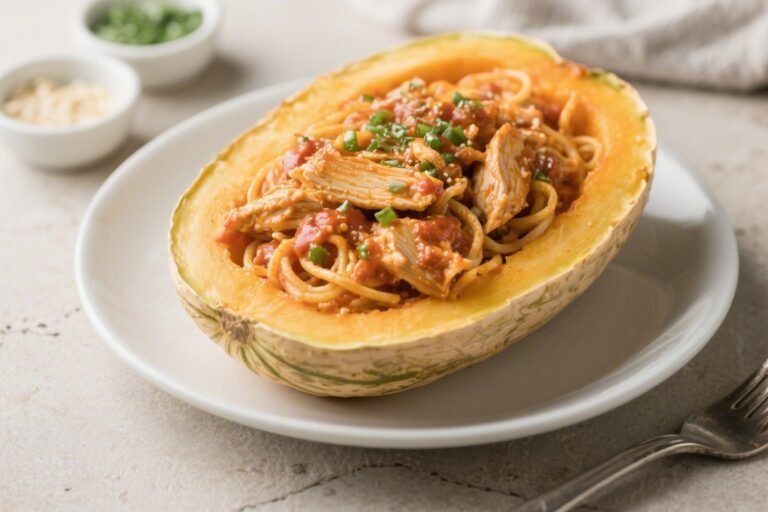 Keto Buffalo Chicken Spaghetti Squash – Creamy, Spicy, and Satisfying