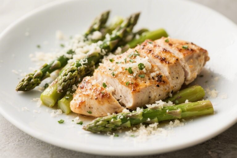Garlic Parmesan Chicken & Asparagus – A Simple, Flavor-Packed Weeknight Dinner