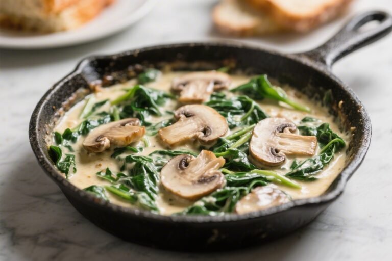 Creamy Spinach & Mushroom Skillet – Weeknight Comfort in One Pan