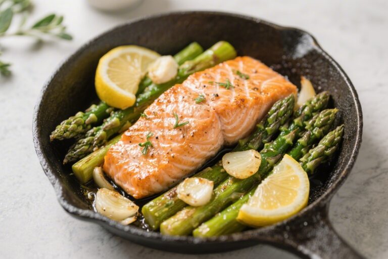 One-Pan Lemon Garlic Salmon & Asparagus – Bright, Easy, and Weeknight-Friendly