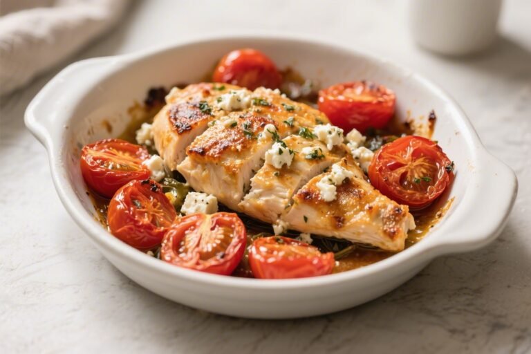 Baked Feta Chicken & Roasted Tomatoes – Simple, Comforting, and Full of Flavor