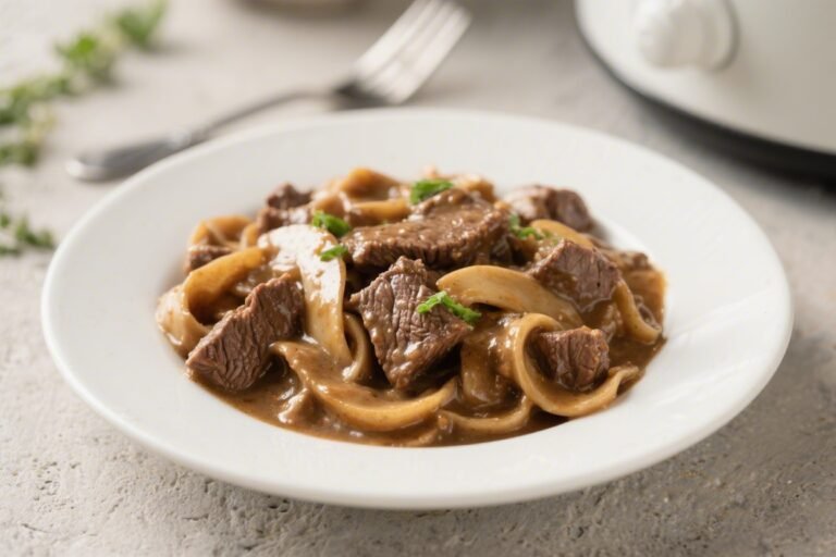 Slow Cooker Keto Beef Stroganoff – Comforting, Creamy, and Low-Carb