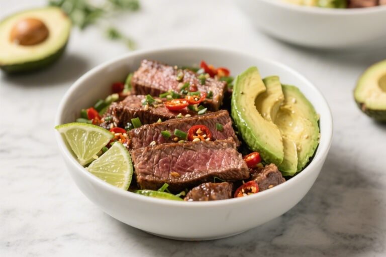 Chili Lime Steak & Avocado Bowls – Fresh, Zesty, and Satisfying
