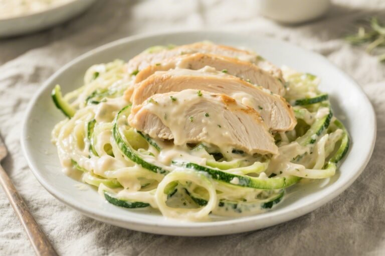 Simple Keto Chicken Alfredo Zoodles – Creamy, Comforting, and Low-Carb