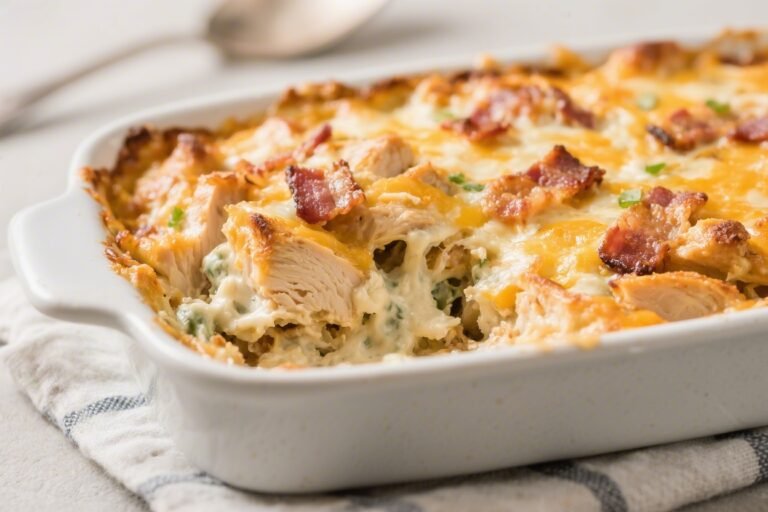 Cheesy Chicken Bacon Ranch Casserole – Cozy, Crowd-Pleasing Comfort Food