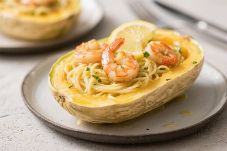 Keto Lemon Butter Shrimp Spaghetti Squash – Bright, Comforting, and Low-Carb