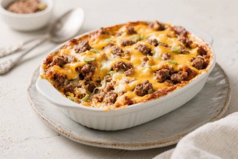 Keto Loaded Cheeseburger Casserole – Comfort Food With Low-Carb Ease