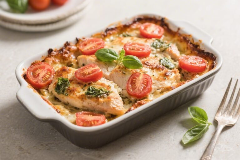 Keto Chicken Caprese Bake – A Fresh, Low-Carb Weeknight Favorite