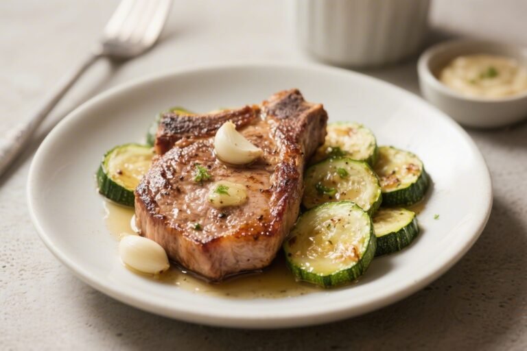 Garlic Butter Pork Chops & Zucchini – Simple, Juicy, and Flavor-Packed