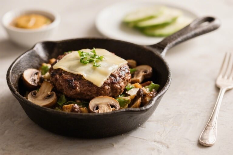 Keto Mushroom Swiss Hamburger Skillet – A Cozy, Low-Carb One-Pan Dinner