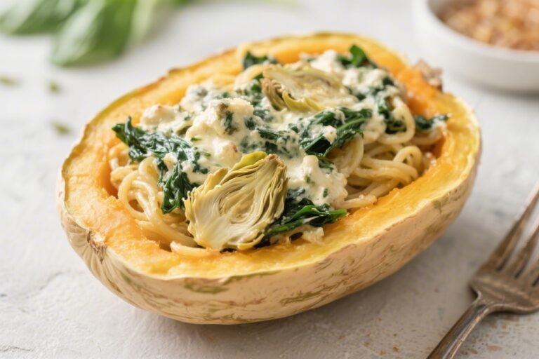 Keto Spinach Artichoke Spaghetti Squash – Creamy, Comforting, Low-Carb