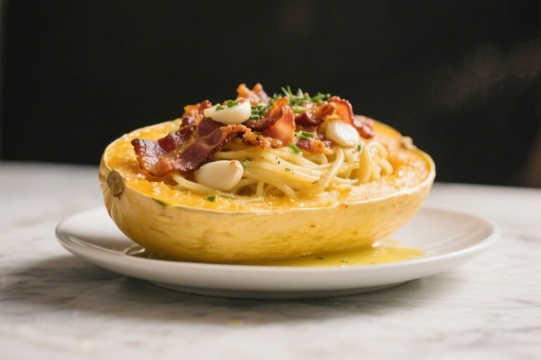 Keto Garlic Butter Spaghetti Squash With Crispy Bacon – A Cozy, Low-Carb Comfort Meal