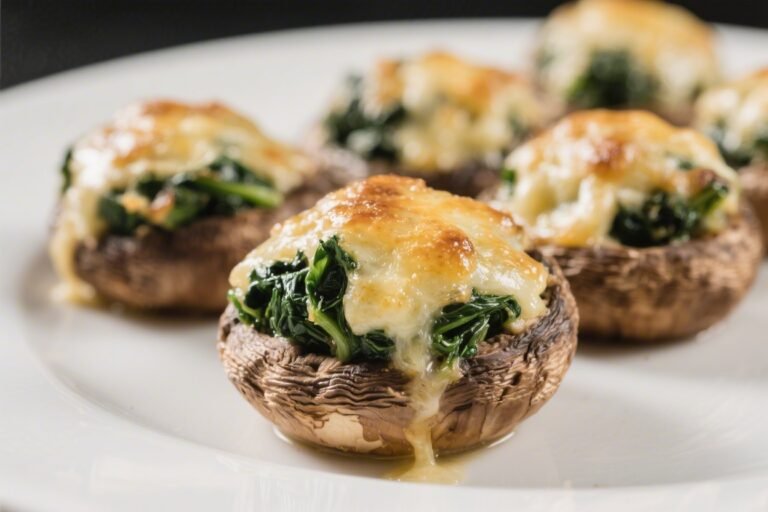 Cheesy Spinach Stuffed Mushrooms – A Cozy, Crowd-Pleasing Bite