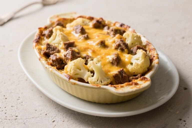 Cheesy Beef & Cauliflower Bake – A Cozy, Weeknight-Friendly Casserole