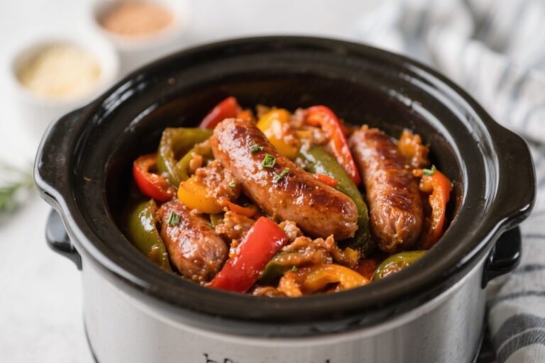 Slow Cooker Keto Sausage & Peppers – Comfort Food Made Easy