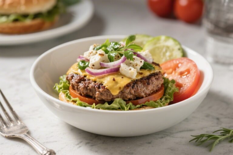 Keto Greek Style Hamburger Bowl – Fresh, Flavorful, and Low-Carb