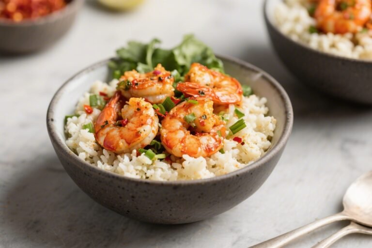 Spicy Shrimp & Cauliflower Rice Bowls – Fast, Flavorful, and Light