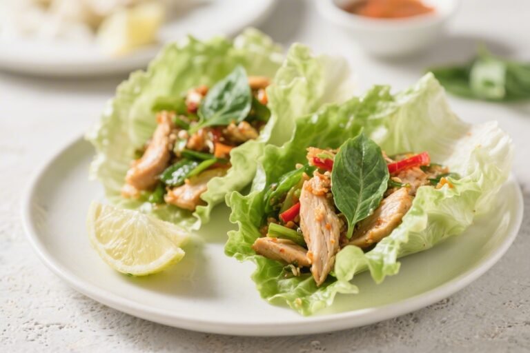 Thai Basil Chicken Lettuce Wraps – Fresh, Fast, and Flavor-Packed