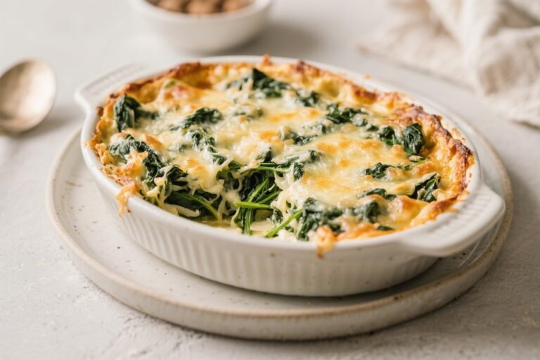 Keto Cheesy Spinach Bake – A Cozy, Low-Carb Comfort Dish