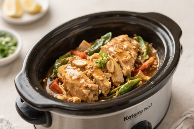 Slow Cooker Keto Thai Peanut Chicken – Creamy, Comforting, and Low-Carb