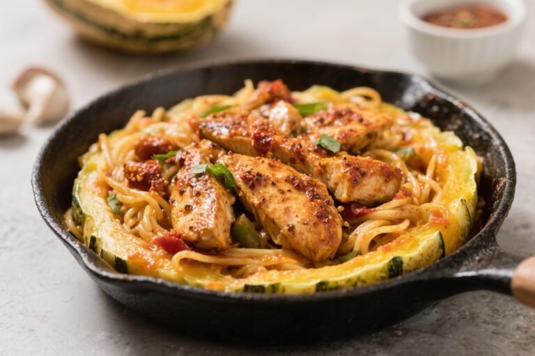 Keto Cajun Chicken Spaghetti Squash Skillet – A Spicy, Low-Carb Weeknight Favorite