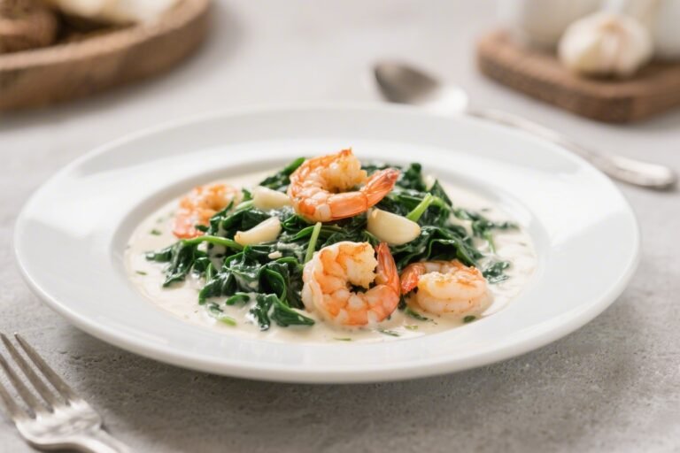 Creamy Spinach Garlic Shrimp – A Cozy, Flavor-Packed Skillet Dinner