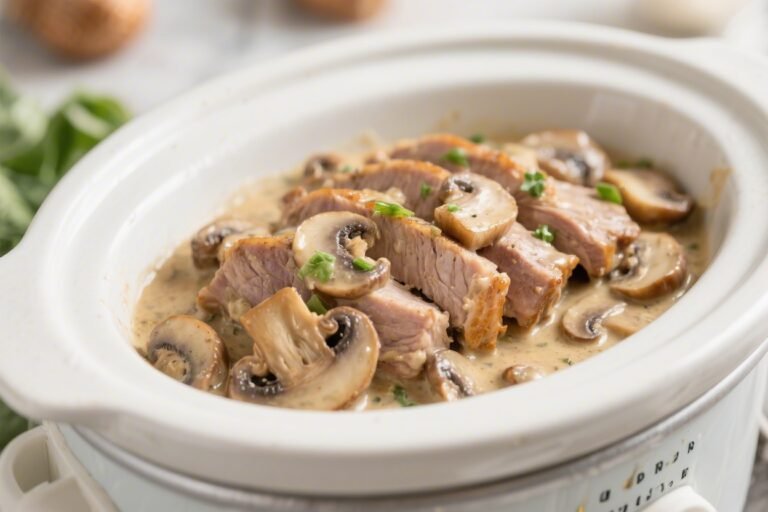 Keto Crockpot Creamy Mushroom Pork – Comforting, Low-Carb, and Effortless
