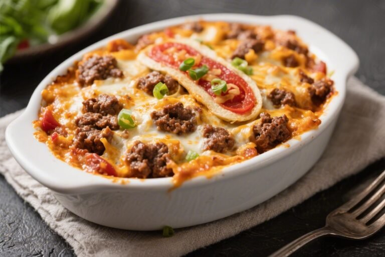 Keto Philly Style Hamburger Casserole – Cozy, Cheesy, and Low-Carb