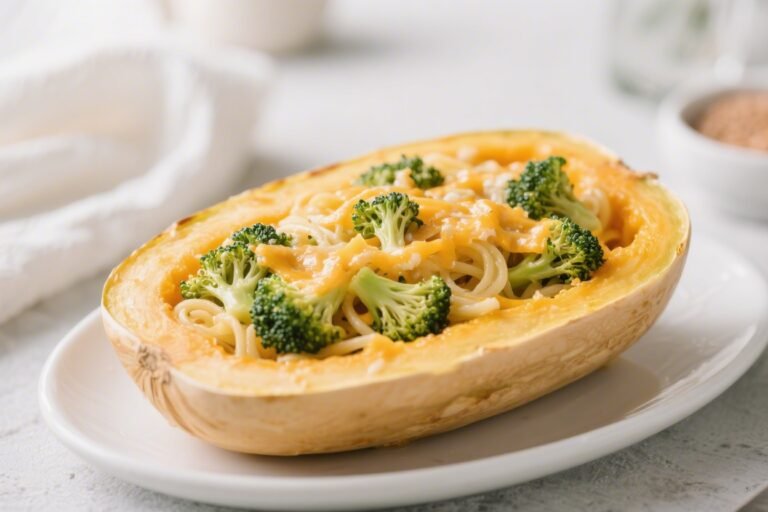 Keto Cheddar Broccoli Spaghetti Squash – Creamy, Cozy, Low-Carb Comfort