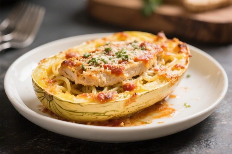 Keto Chicken Parmesan Spaghetti Squash Bake – Cozy, Low-Carb Comfort