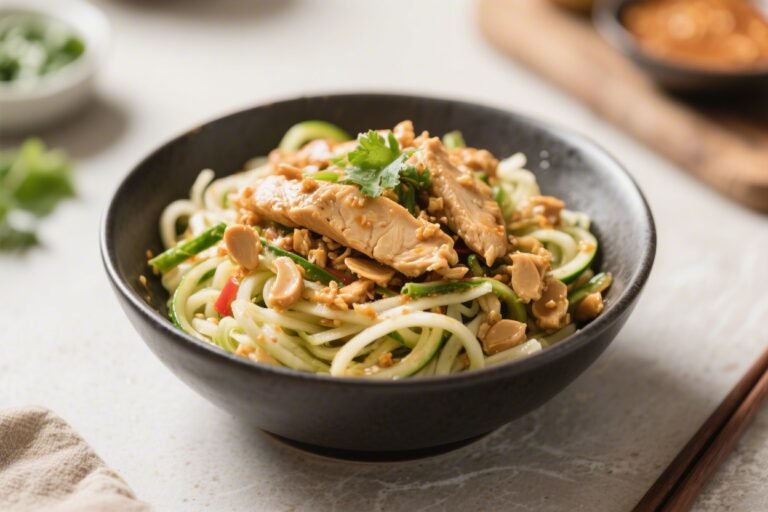 Thai Peanut Chicken Zoodle Bowls – Fresh, Flavorful, and Weeknight Easy