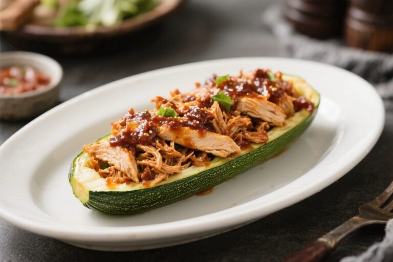 BBQ Pulled Chicken Stuffed Zucchini Boats – Easy, Flavor-Packed Comfort Food