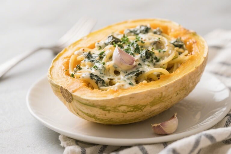 Keto Creamy Tuscan Garlic Spaghetti Squash – A Cozy, Low-Carb Comfort Dish