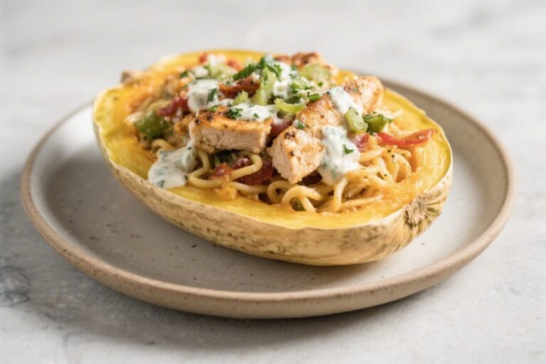 Keto Loaded Ranch Chicken Spaghetti Squash – Creamy, Cheesy, and Satisfying