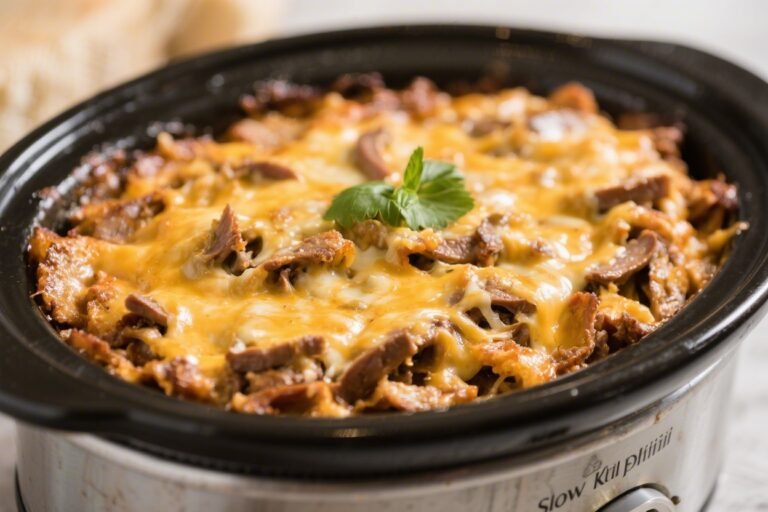 Slow Cooker Keto Philly Cheesesteak Casserole – Comforting, Low-Carb, and Weeknight Easy