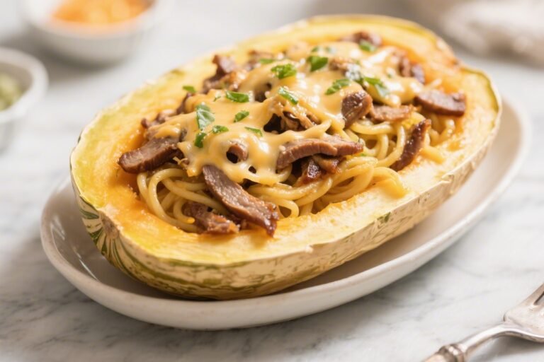 Keto Philly Cheesesteak Spaghetti Squash – Comfort Food With a Low-Carb Twist