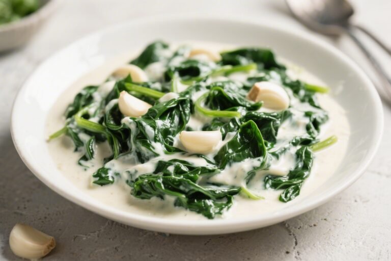 Keto Creamy Garlic Spinach – A Rich, Low-Carb Side Dish