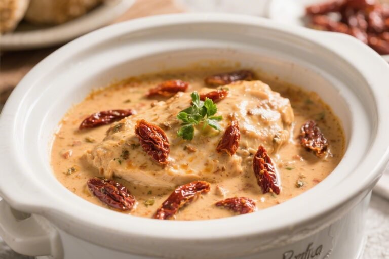 Slow Cooker Keto Creamy Sun-Dried Tomato Chicken – Rich, Comforting, and Effortless