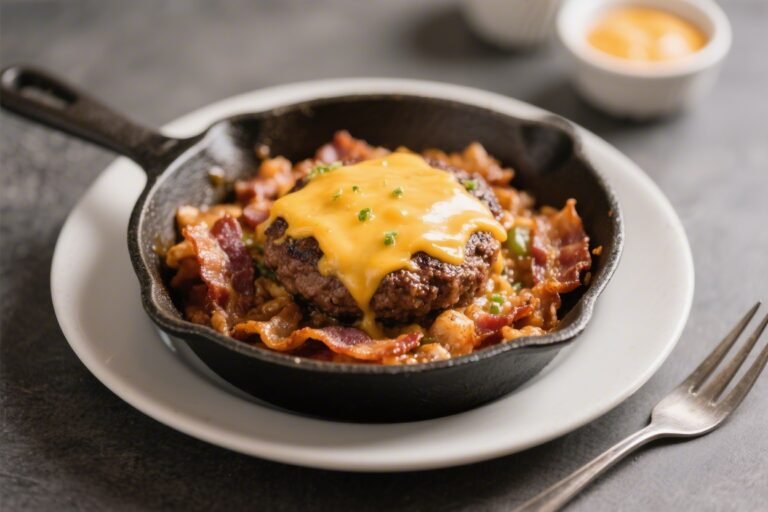 Keto Cheesy Bacon Hamburger Skillet – A Comforting One-Pan Low-Carb Dinner